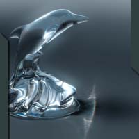glas dolphin sculpture caustics